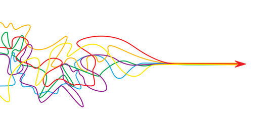 Canvas Print - Rainbow merging arrows image. Clipart image