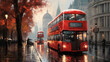 Red double decker bus in London
