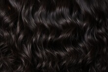 The Texture Of Black Curly Hair, Close-up.