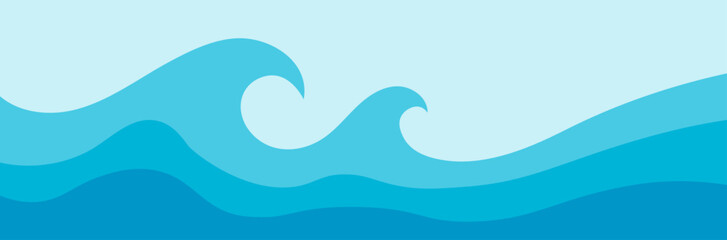 Aufkleber - Blue and white dynamic curve business banner. Abstract blue waves. Vector background.	