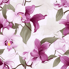 Canvas Print - Orchid Fantasy Seamless Pattern