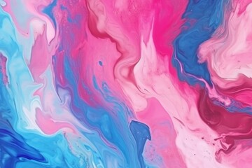 Wall Mural - Blue and pink abstract hand painted background. Generative AI
