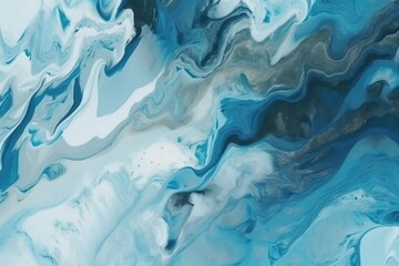Wall Mural - Blue marble texture pattern. Generative AI