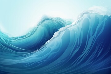 Wall Mural - Abstract blue wave background. Generative AI