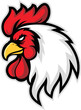 Rooster head mascot logo isolated on white background