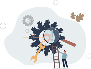 Teamwork gears as business cooperative machinery.Project development and management.flat vector illustration