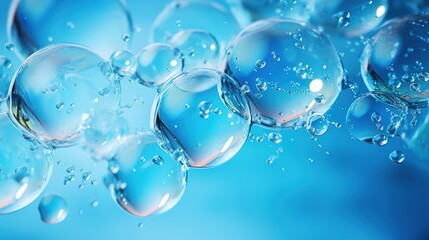 Hyaluronic acid molecules. Hydrated chemicals, molecular structure and blue spherical molecule. Microscope h2o water molecules, hyaluron acides in chemical laboratory