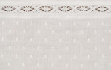 Texture Of Spotted Fabric With A Lace Line
