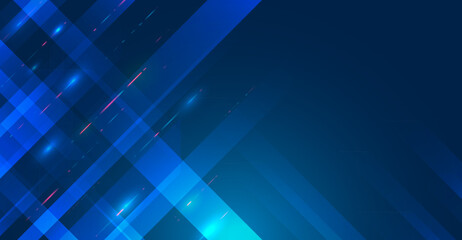 Leinwandbilder - Abstract background with glowing dynamic lines. Futuristic red-blue stripes. Modern high-tech background for presentations and websites. Digital Internet communication.