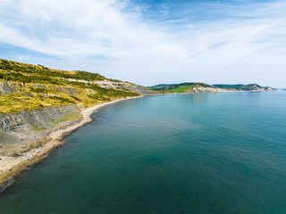 Wall Mural - Lyme Regis from a drone, Jurassic Coast, Dorset, England, Europe