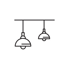 Poster - Ceiling light line icon. Hanging lamp light flat illustration on white background..eps