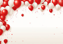 Red Balloons And Confetti Invitation Card
