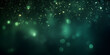 sparkling glitter with bokeh in shades of green in front of a dark green background (3D illustration)