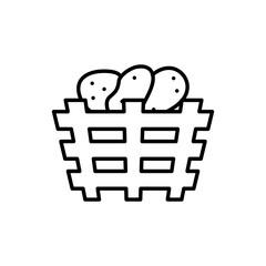  Potato box vector icon. Wooden crate with potato glyph icon.flat illustration on white background..eps