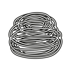 Wall Mural - black and white spaghetti isolated on white