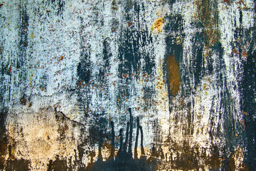 Old cracked paint in craquelure on a rusty metal surface Grunge rusted metal texture. Rusty corrosion and oxidized background. Worn metallic iron rusty metal background.