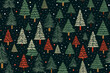 Christmas tree festive seamless pattern background