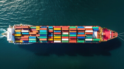 Wall Mural - Container ship loaded carrying shipping containers in the sea