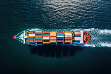 Wall Mural - Container ship loaded carrying shipping containers in the sea