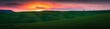 A dreamy landscape at the sunset, banner image with copyspace