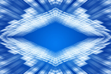 Poster - The blue square rapidly extends lengthwise to form the tunnel space background