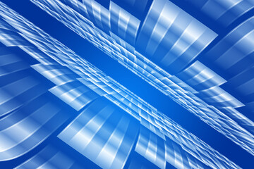 Poster - The blue square rapidly extends lengthwise to form the tunnel space background