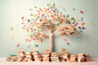 © arhendrix - International literacy day concept with tree with books like leaves.