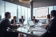 © PHAISITSAWAN - Business people group meeting in office. Professional businesswomen, businessmen, and office workers work in team conferences with project planning documents on the meeting table.
