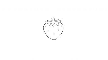 Poster - animated video of a black sketch of a strawberry shape