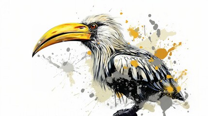 Wall Mural - watercolor painting of a y with colorful swirls on a white background, ai-generated.
