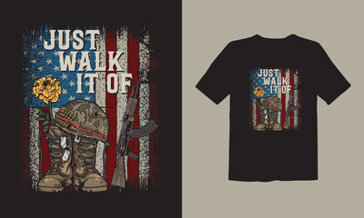 Sticker - Us veteran t-shirt design vector