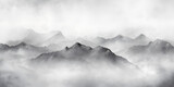 Fototapeta  - misty grey mountain landscape