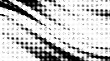 Monochrome Gradient Halftone Dots Background. Vector Illustration. Big Wave