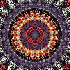 Poster - Vector seamless mosaic art pattern. Art background. Mandala image