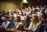 Fototapeta Londyn - Students in the auditorium of an university - stock photography