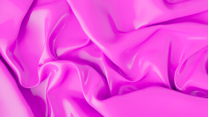 Wall Mural - Abstract pink latex background.  Smooth pink fashion. Pastel luxury texture. pink silk, satin. 3d rendering