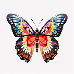 Wall Mural - Butterfly on White Background Timeless Elegance