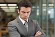 Attractive businessman A defiant and intense expression - stock photography