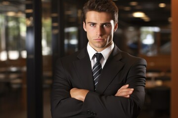 Wall Mural - Attractive businessman A fierce and assertive look - stock photography