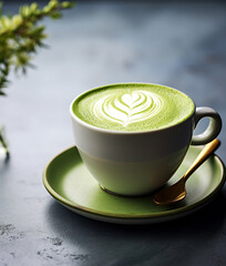 Cup of matcha latte