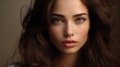 Close up beautiful woman face skincare and makeup