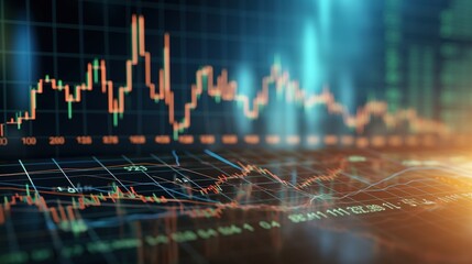 Poster - stock market investment graph or chart with a trading notion. Bullish point, graph trend. generative ai