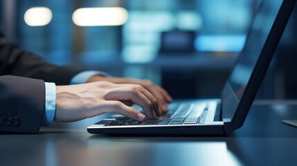 Poster - close up of a business person typing on a laptop. generative ai
close up of a business person typing on a laptop. generative ai
