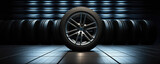 Fototapeta Konie - New car wheels - light alloy rims and new tires
