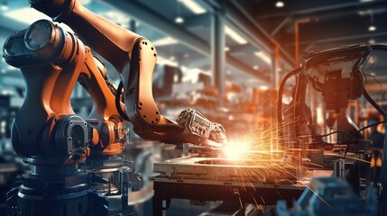 Poster - welder at work in a factory