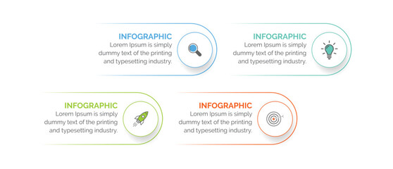 Poster - business data visualization. process chart. abstract elements of graph, diagram with 4 steps, option