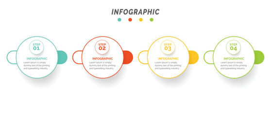 Poster - business data visualization. process chart. abstract elements of graph, diagram with 4 steps, option