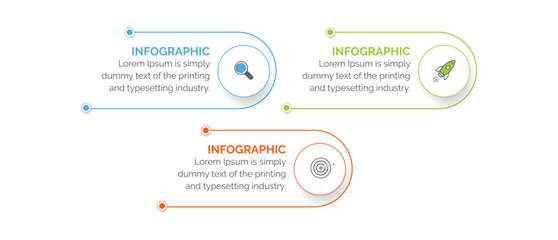 Poster - business data visualization. process chart. abstract elements of graph, diagram with 3 steps, option