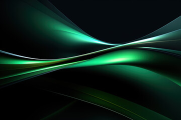 Wall Mural - Abstract background waves. Black, blue and green abstract background