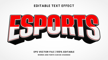 Wall Mural - Esport text effect gaming style. Editable text effect